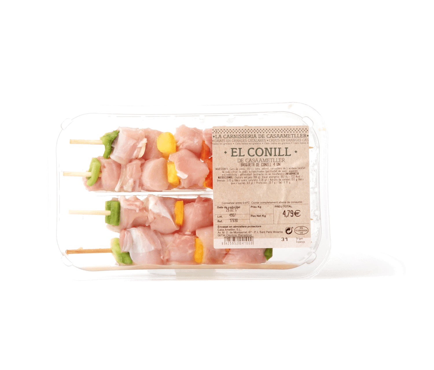 Broquetes de conill i pebrot Casa Ametller 360g