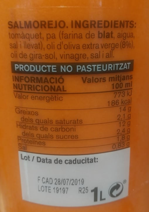 Salmorejo O Ametller Origen 1l