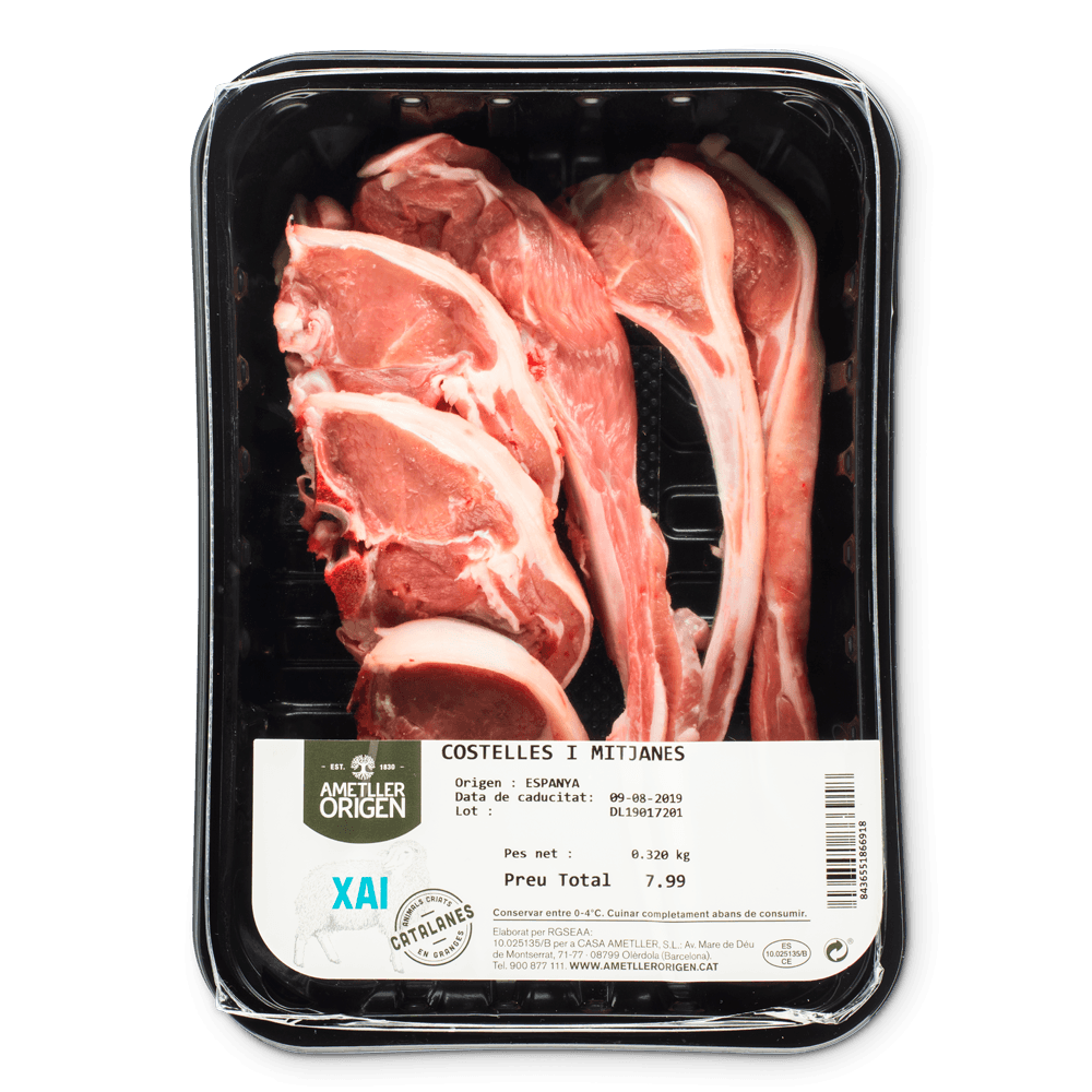 Costelles i mitjanes de xai Casa Ametller 320g